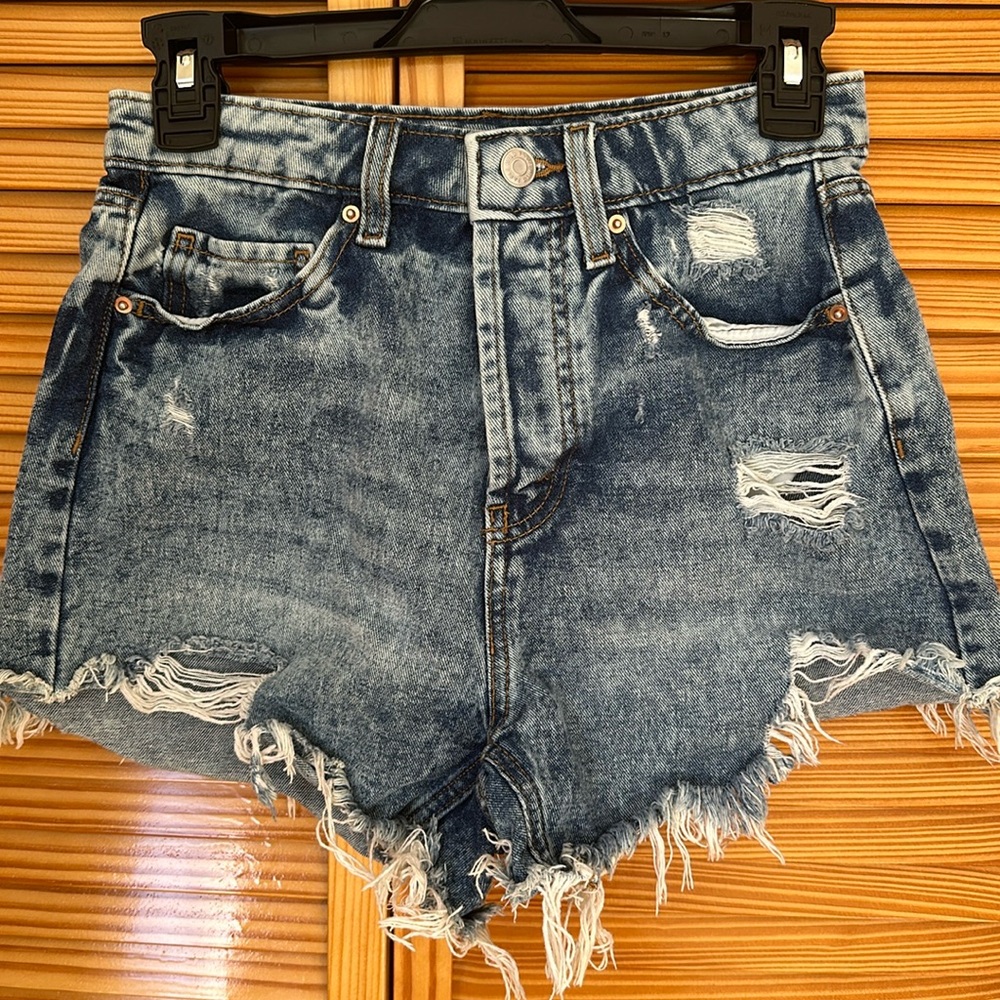 wild fable denim distressed highest rise shorts - Picture 1 of 5